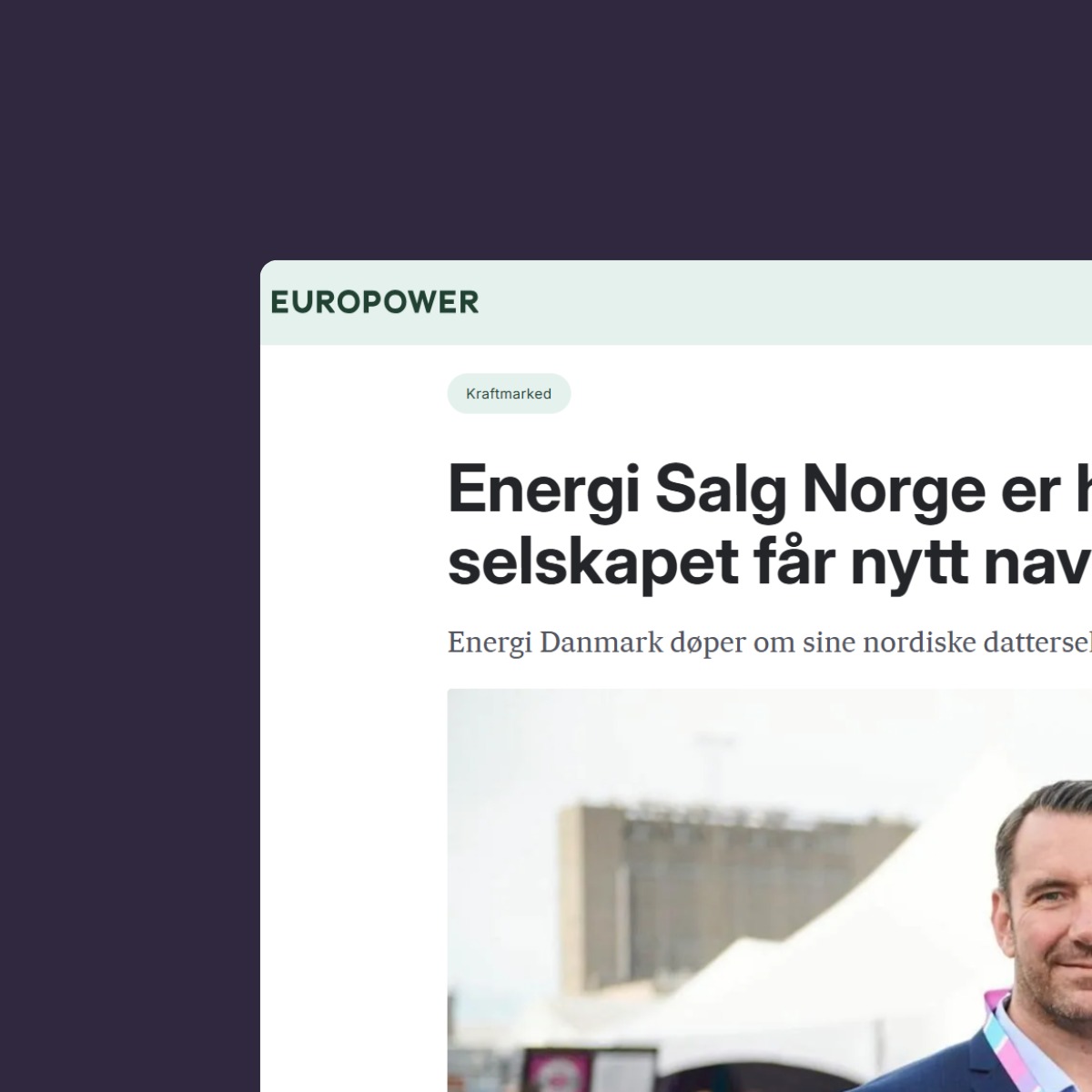 Mockup of press article from Europower