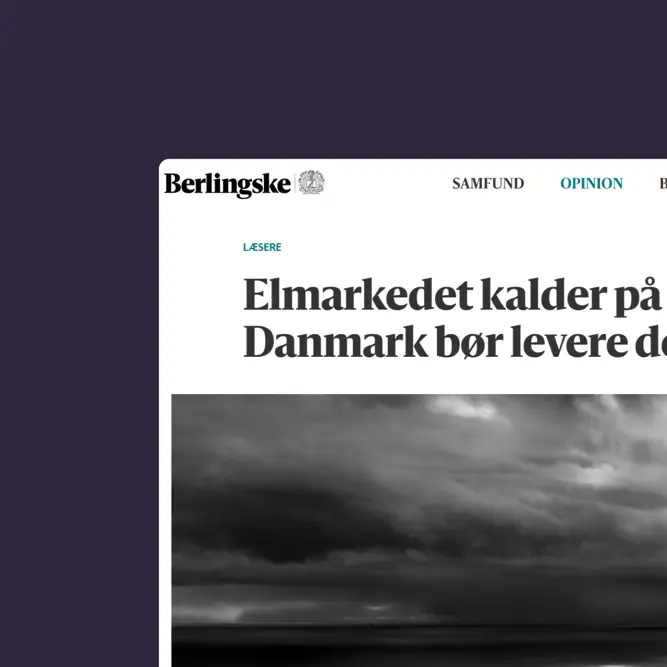 Mockup of press article from Berlingske Opinion